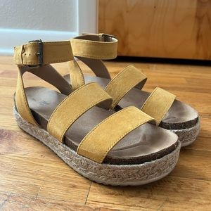 Threshold mustard yellow platform sandals